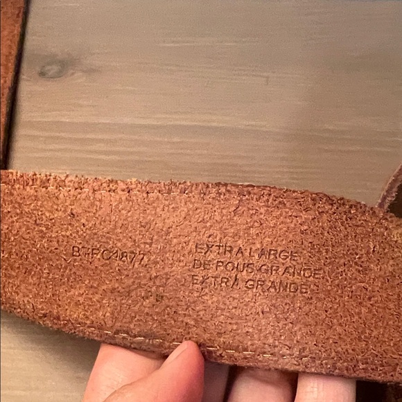 Brown Leather Belt with Gold Buckle - Picture 4 of 4